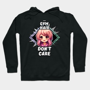 Kawaii Gym Hair Don't Care Anime Hoodie